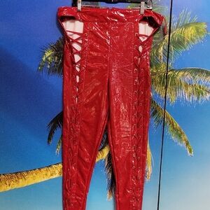SEXY Red Lace-Up Women's Pants PLUS